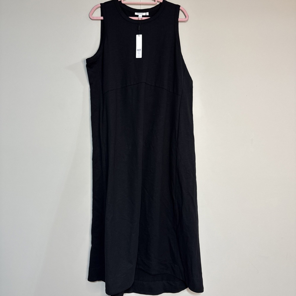 Chicos Maxi Dress Sleeveless Tank Midi Dress Pockets Black Sz 3 Size XL NWT - Picture 8 of 14